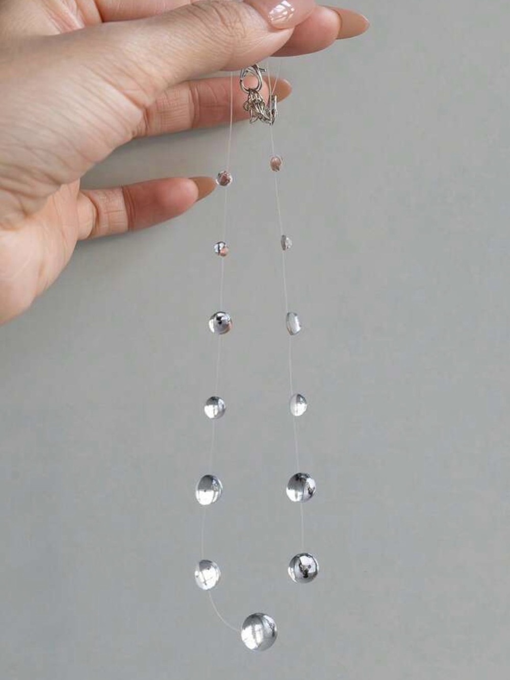 Delicate Clear Crystal Beaded Necklace